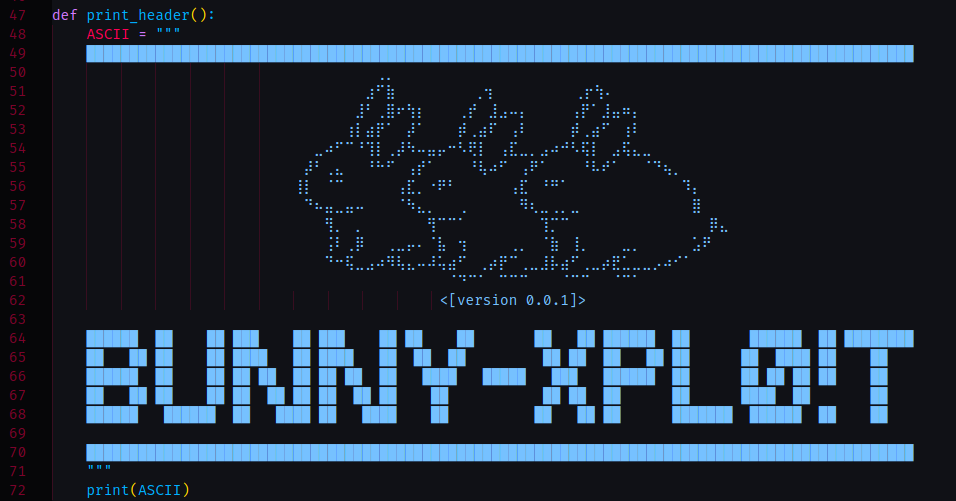 Bunny script ASCII art caption