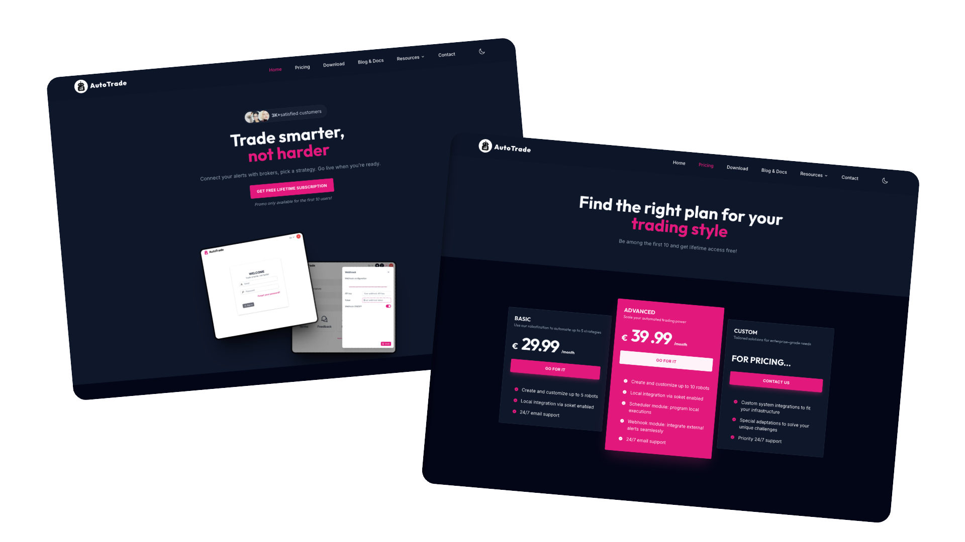 AutoTrade Landing Page shot