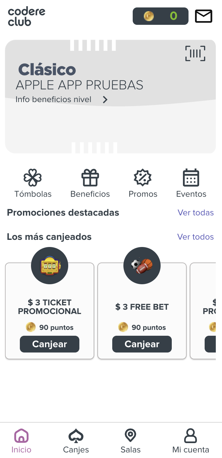 Club codere españa register page