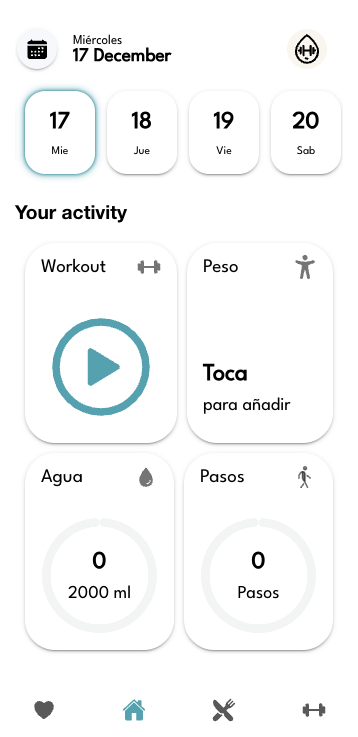 fitness hub home page light theme