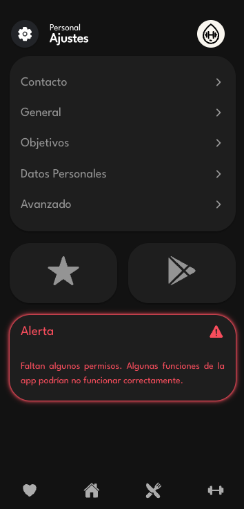 fitness hub dark theme settings