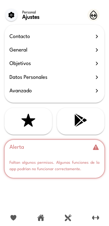 fitness hub settings page light theme