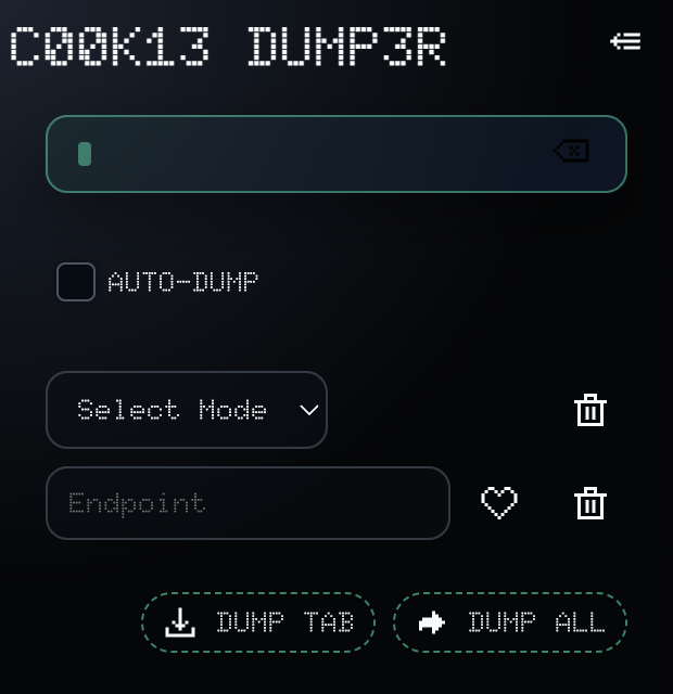 cookie dumper main view