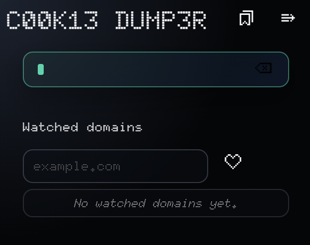 cookie dumper main view